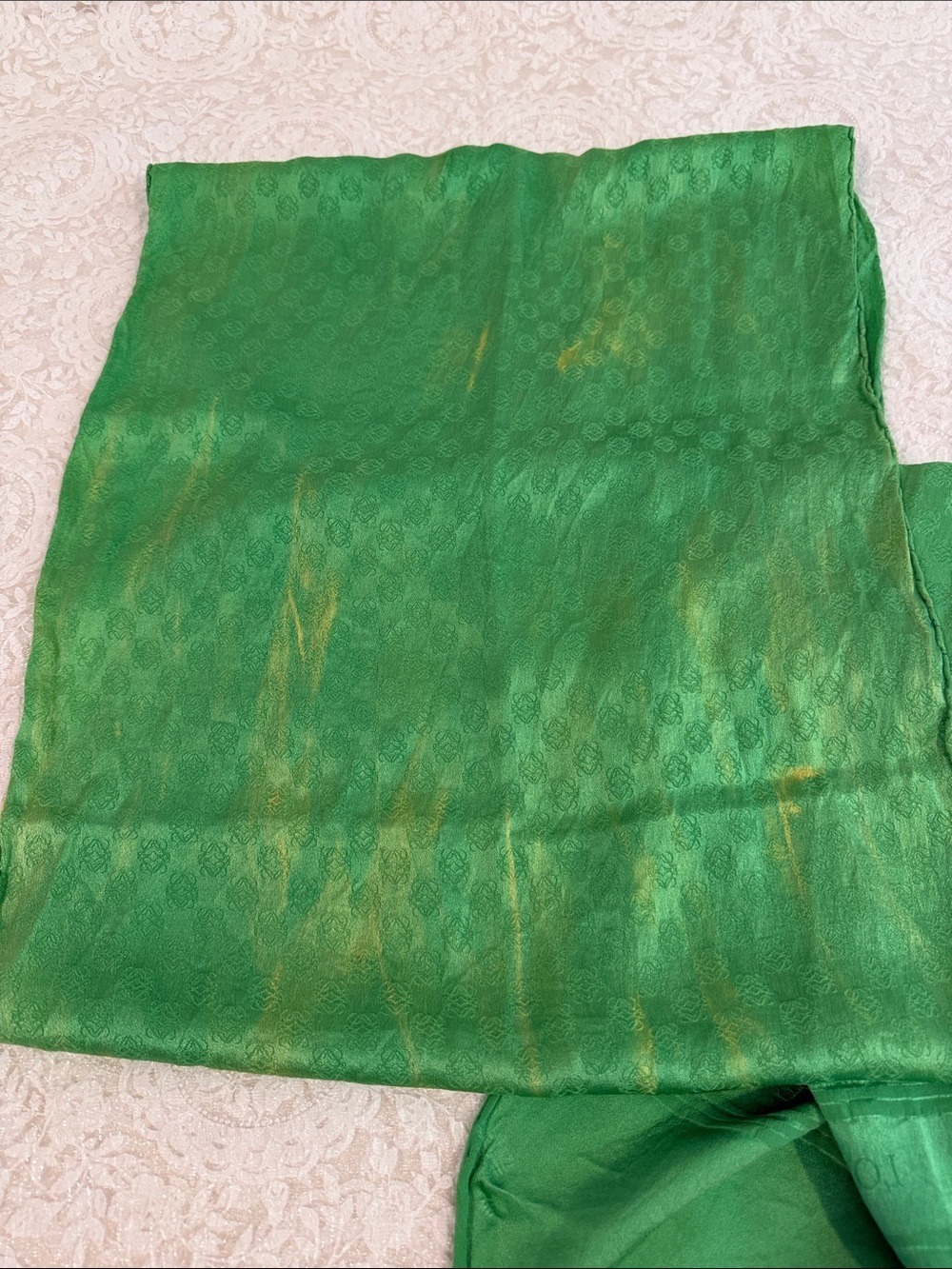 Loewe #1 Green and Gold Silk Scarf
